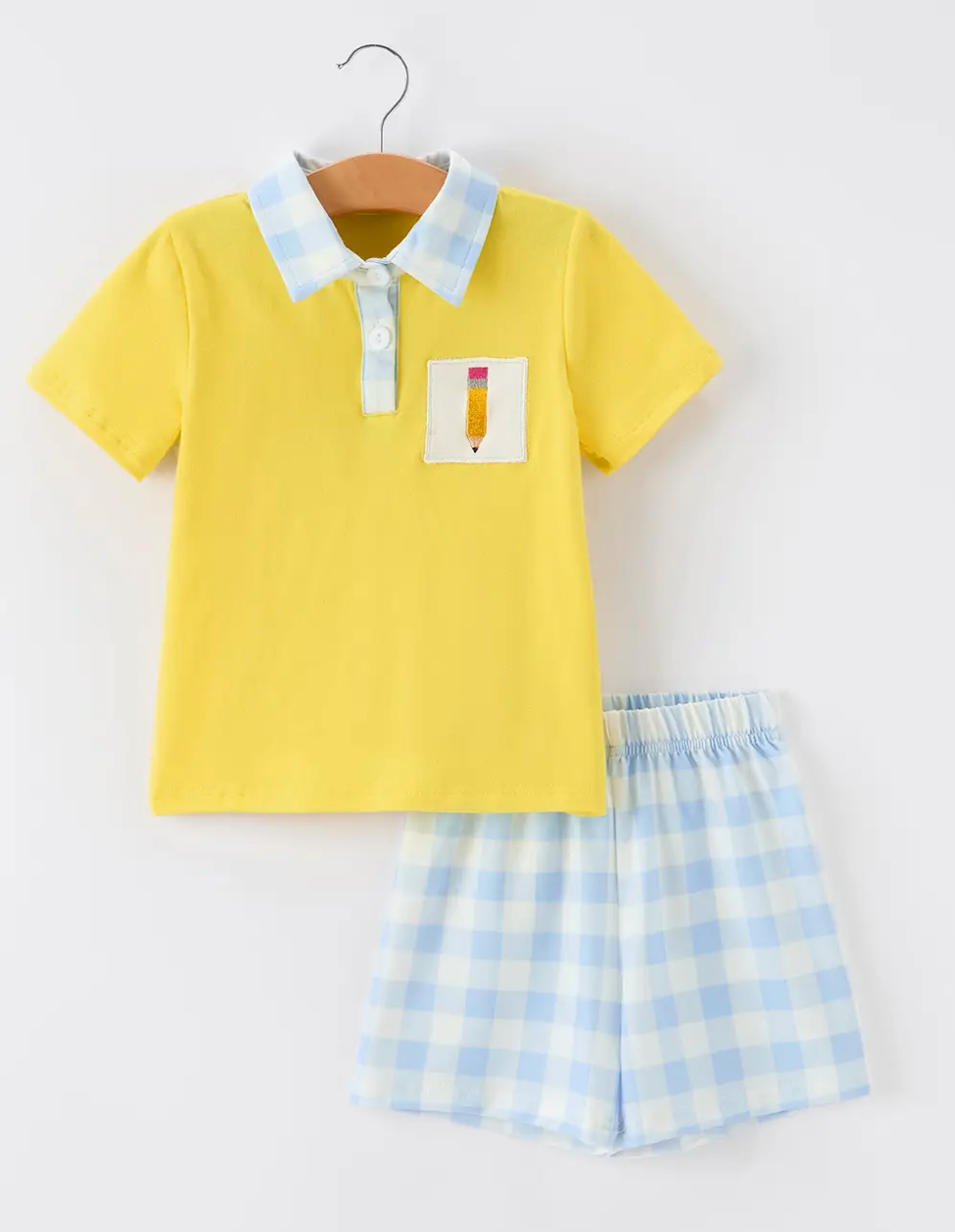 Yellow and Blue Collared Boy Set
